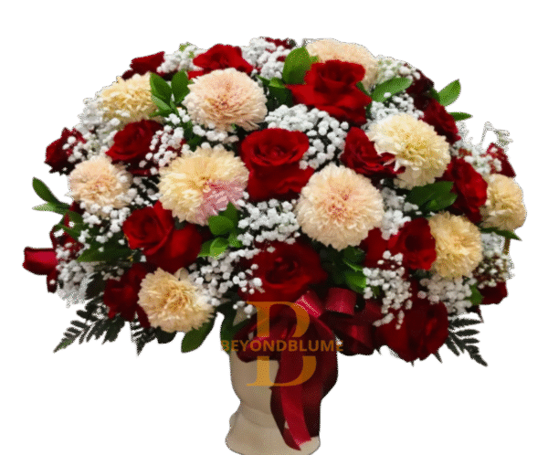 Vas Flowers Rose Red Peach