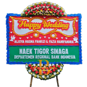 Bunga Papan Happy Wedding Mulia