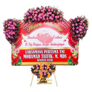 Bunga Papan Printing Happy Wedding