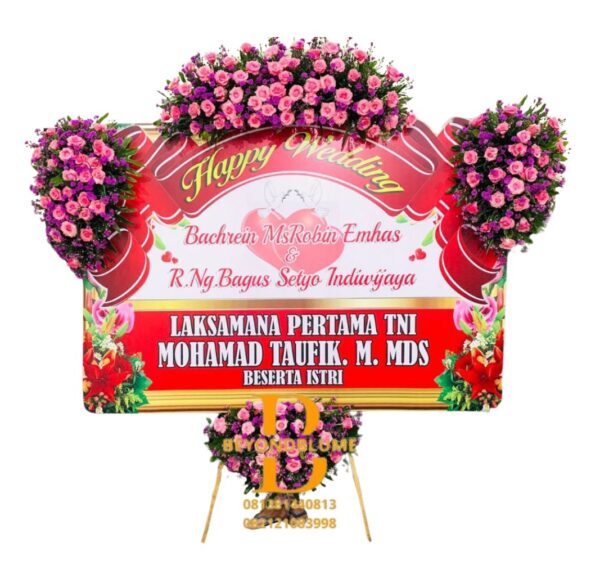 Bunga Papan Printing Happy Wedding