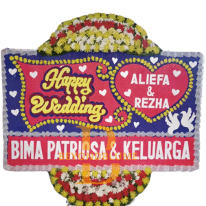 Bunga Papan Happy Wedding Love