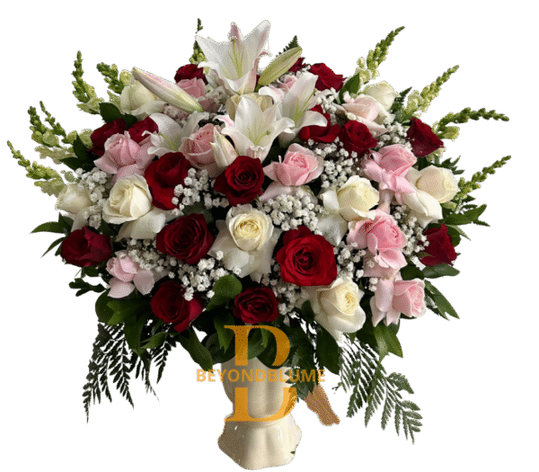 Vas Flowers Rose Red Grande